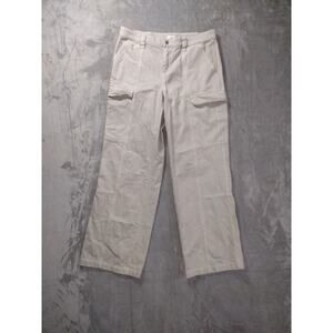 PACSUN Cargo Pants Low Rise Puddle Women’s L 33x32 Off White Retro Y2K Baggy